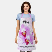 『ラブ・ユー・マム』 – エキゾチックな紫の蘭フローラ写真 エプロン (着用した状態)