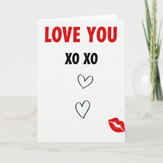 ラブ・ユー Xo Xo キス カード (正面)
