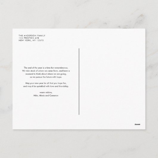 ラブ&ライトはっきりしたタイポグラフィハヌカー写真 シーズンポストカード (裏面)