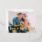 ラブ&ライトはっきりしたタイポグラフィハヌカー写真 箔シーズンポストカード (正面/裏面)