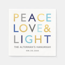 ラブ&ライトタイポグラフィハヌッカホリデイ金ゴールドブルー