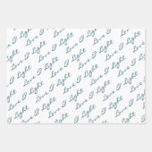 ラブ&ライトハートパターンクリスマスホリデー ラッピングペーパーシート (正面)