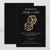 ラブ＆ラック ゴールドサイコロ カジノ ブライズパーティー 招待状 (正面/裏面)