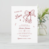 ラブ＆ラック ヴェガス ダイス カジノ ボウ ブライズシャワー 招待状 (スタンド正面)