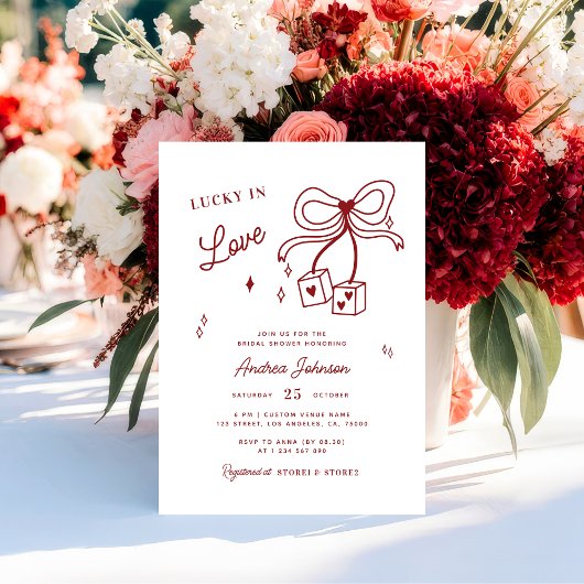 ラブ＆ラック ヴェガス ダイス カジノ ボウ ブライズシャワー 招待状