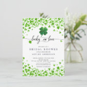 ラブ＆ラック 4枚の葉のクローバー ウェディングシャワー招待状 招待状 (スタンド正面)