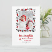 ラブ ラフター ハート ホリデー ベイビー アナウンスメント シーズンカード (スタンド正面)