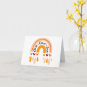 ラブ ラブ ラブ クラシック ボーホー レインボー ハーツ カード (黄色い花)