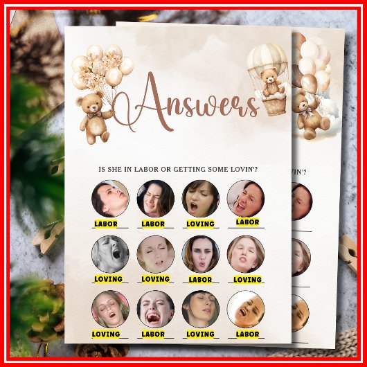 ラブ＆ラボ 赤ちゃんの歓迎会ゲーム 可愛いクマちゃん 招待状