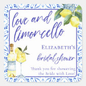 ラブ リモンチェッロ イタリアン 手書き ウェディングシャワー スクエアシール (正面)