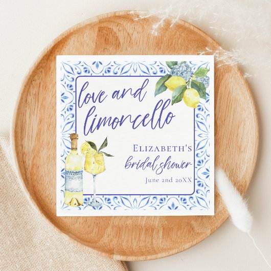 ラブ リモンチェッロ イタリアン 手書き ウェディングシャワー スタンダードランチョンナプキン