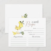 ラブ リモンチェッロ カクテル ブライダル シャワー レシピ カード (正面/裏面)