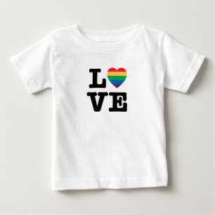 ラブ·レインボー·ハート·ワード ベビーTシャツ
