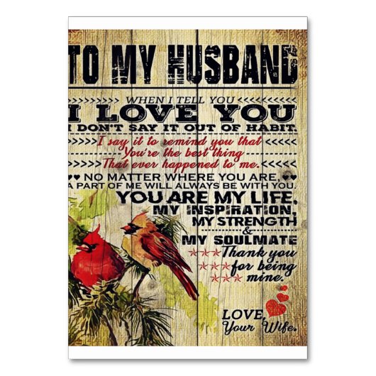 『ラブ・レター・トゥ・サンド』 |男性への特別な贈り物 | テーブルナンバー (正面)