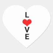 ラブ レッド ハート かわいい バレンタインデー ホワイト カスタム ハートシール (正面)