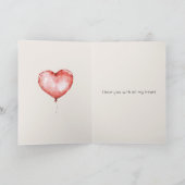 ラブ レッド ハート バルーン バレンタイン デー カード (内部)