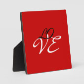 ラブ レッド ホワイト ブラック カラー カリグラフィー スクリプト フォトプラーク (正面)