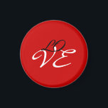 ラブ レッド ホワイト ブラック カラー カリグラフィー スクリプト マグネット<br><div class="desc">フォントや色を簡単に変更できます。ロゴや背景画像も自由に追加できます。</div>