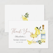 ラブ レモンセロリ カクテル ブライダル シャワー サンキューカード (正面/裏面)