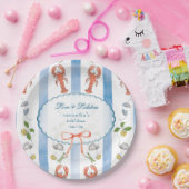 ラブ&ロブスターコケットボー結婚ズブライダルシャワー ペーパープレート (パーティー)