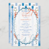 ラブ&ロブスターコケットボー結婚ズブライダルシャワー 招待状 (正面/裏面)