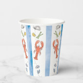 ラブ&ロブスターコケットボー結婚ズブライダルシャワー 紙コップ (裏面)