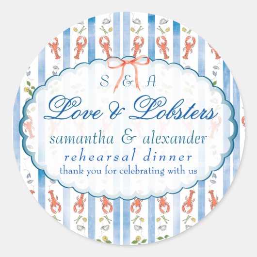 ラブ&ロブスターコケ結婚ットのリハーサル ラウンドシール (正面)