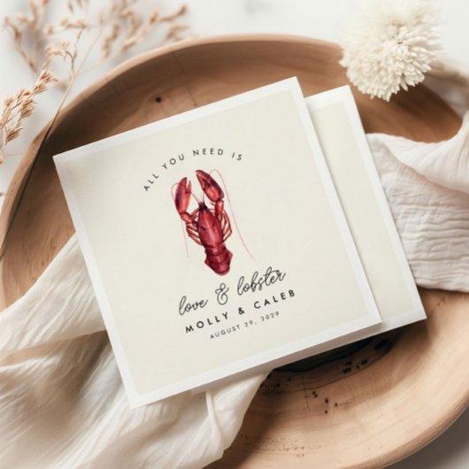 ラブ&ロブスターシーフード海リハーサルディナー スタンダードカクテルナプキン