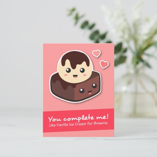 ラブ&ロマンス - バニラアイスとブラウニー ポストカード (スタンド正面)