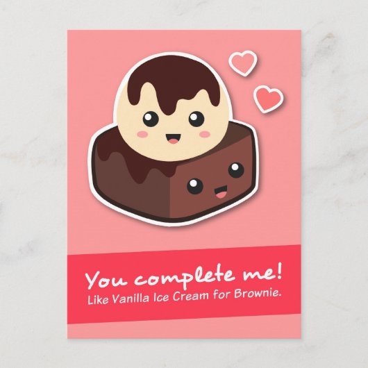 ラブ&ロマンス - バニラアイスとブラウニー ポストカード (正面)