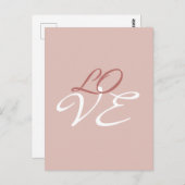 ラブ ローズゴールド カラー カリグラフィー スクリプト ポストカード (正面/裏面)