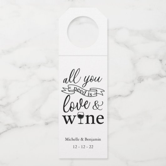 ラブ&ワインフェア favor タグ, ワインボトルタグ ボトルネックタグ (正面)