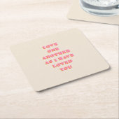 ラブ・ワン・ア・ワン・アン・ア・ジョン13 34聖書の詩聖なる書物、 経典 スクエアペーパーコースター (アングル)