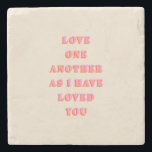 ラブ・ワン・ア・ワン・アン・ア・ジョン13 34聖書の詩聖なる書物、 経典 ストーンコースター<br><div class="desc">聖書の引用文:愛し合いながらお互いに愛し合いなさい。ジョン13時34分 – 聖なる書物、 経典引用文。</div>