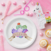 ラブ ワーターカラー サボテン ペーパープレート (パーティー)