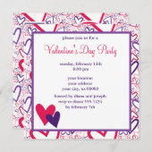 ラブ ヴァレンタインデー お祝い 招待状 (正面/裏面)