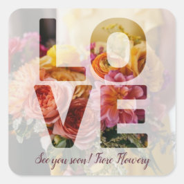 ラブ ヴァレンタイン テーマ シアーオーバーレイ フォト スクエアシール