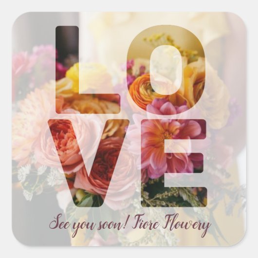 ラブ ヴァレンタイン テーマ シアーオーバーレイ フォト スクエアシール (正面)