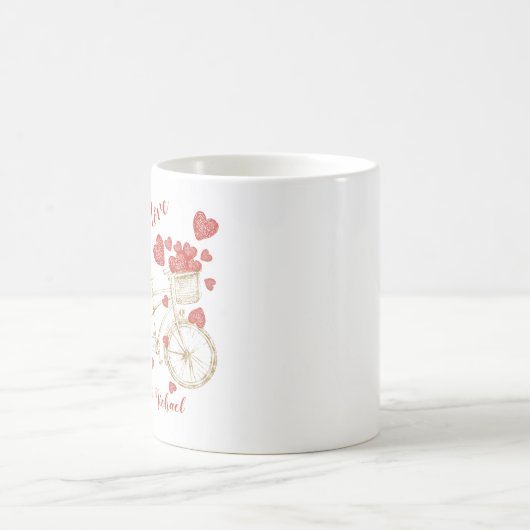 ラブ·ヴィンテージ·ツー·シーター自転車の名前 コーヒーマグカップ (中央)