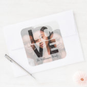 ラブ 写真を追加 スクエアシール (封筒)