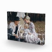 「ラブ」名前をカスタムするカスタム付きの家族写真 フォトブロック (右)