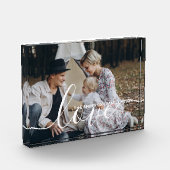 「ラブ」名前をカスタムするカスタム付きの家族写真 フォトブロック (左)