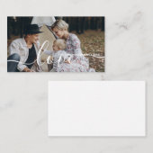 「ラブ」名前をカスタムするカスタム付きの家族写真 名刺 (正面/裏面)