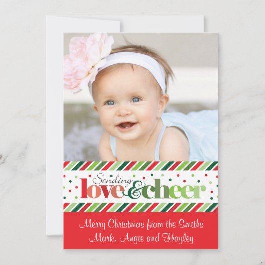 ラブ&応援クリスマスの写真カード シーズンカード (正面)