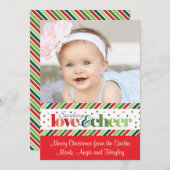 ラブ&応援クリスマスの写真カード シーズンカード (正面/裏面)