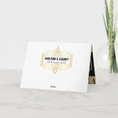 ラブ&感謝していアールデコ結婚の写真ありがとう カード (裏面)