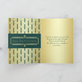 ラブ&感謝していアールデコ金ゴールドグリーン写真の追加 サンキューカード (内部)