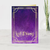 ラブ&感謝していアールデコ金ゴールド紫の写真を追加 サンキューカード (正面)