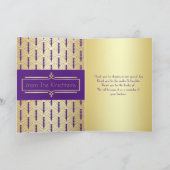 ラブ&感謝していアールデコ金ゴールド紫の写真を追加 サンキューカード (内部)