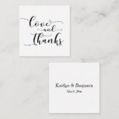 ラブ&感謝していエレガントタイポグラフィ結婚式の引き出物 エンクロージャーカード (正面/裏面)